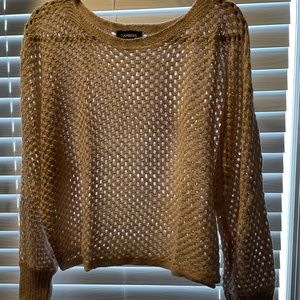 Slouchy crop open stitch express sweater size xl